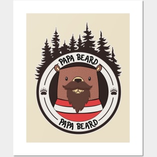 Papa Beard! Bear with Beard Funny Fathers Day Posters and Art